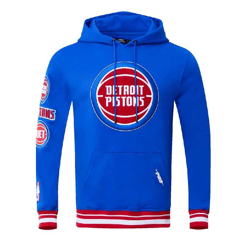 NBA DETROIT PISTONS RETRO CLASSIC MEN'S PO HOODIE (ROYAL BLUE/RED)