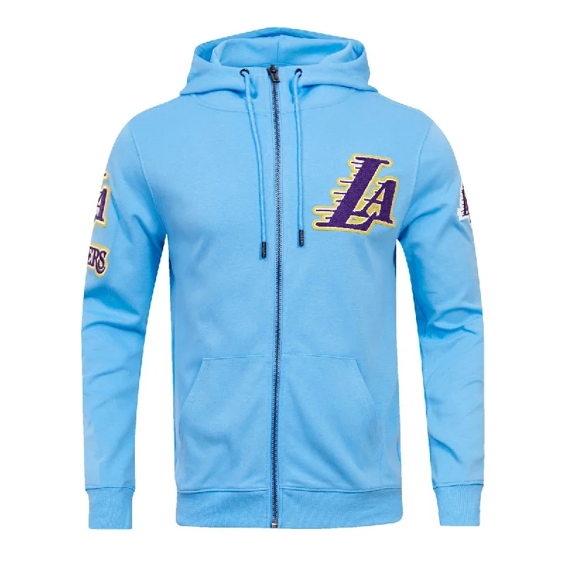 NBA LOS ANGELES LAKERS CLASSIC CHENILLE MEN'S FZ PO HOODIE (UNIVERSITY BLUE)