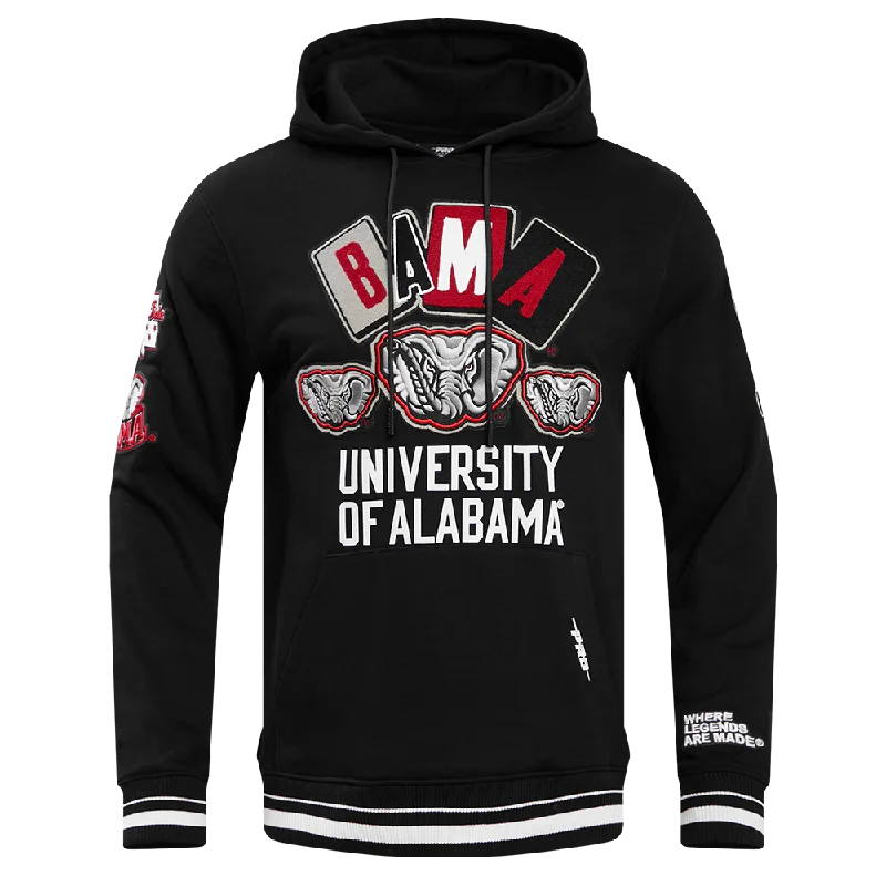 UNIVERSITY OF ALABAMA HOMECOMING MEN'S RIB PO HOODIE (BLACK)