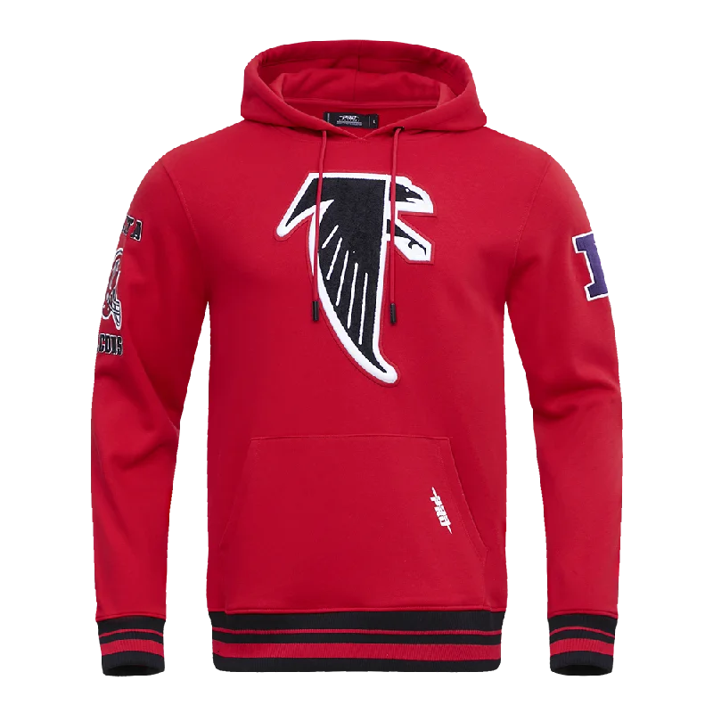 NFL ATLANTA FALCONS RETRO CLASSIC MEN'S PO HOODIE (RED/BLACK)