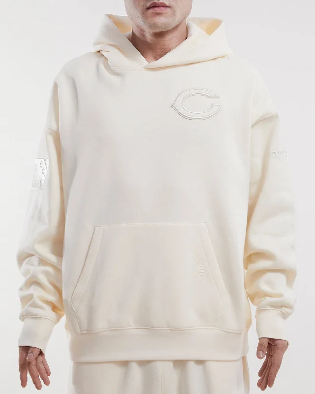 NFL CHICAGO BEARS NEUTRAL DROP SHOULDER MEN'S PO HOODIE (EGGSHELL)