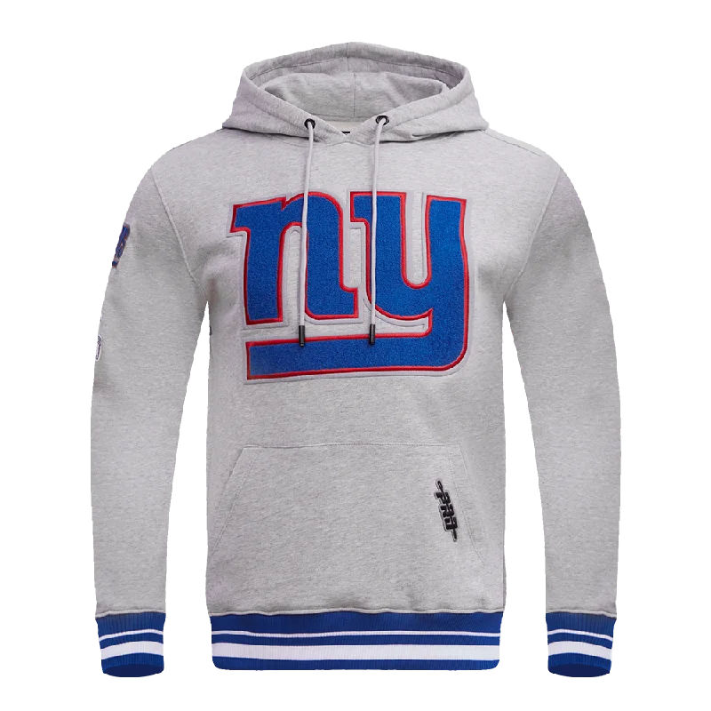 NFL NEW YORK GIANTS MASHUP MEN'S RIB PO HOODIE (HEATHER GREY/DODGER BLUE)