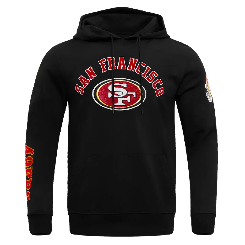 NFL SAN FRANCISCO 49ERS CLASSIC BRISTLE FLC PO HOODIE (BLACK)