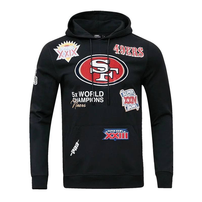 NFL SAN FRANCISCO 49ERS CHAMPIONSHIP MEN'S PO HOODIE (BLACK)