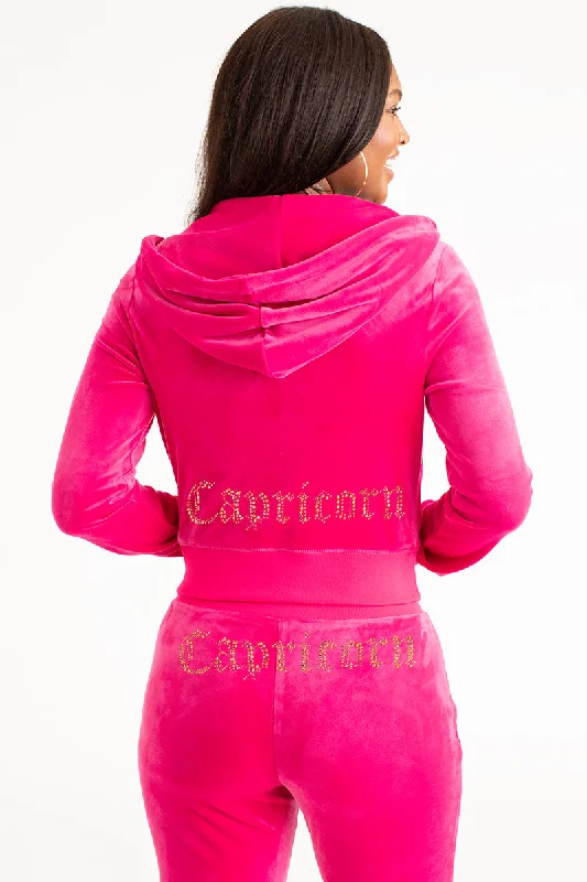 Capricorn Big Bling Velour Hoodie