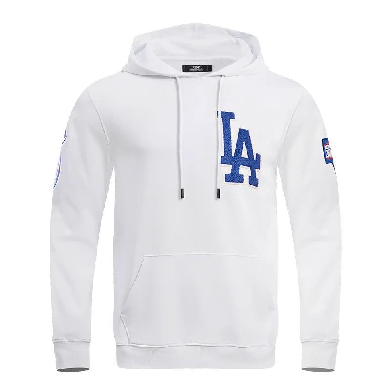 MLB LOS ANGELES DODGERS CLASSIC CHENILLE MEN'S PO HOODIE (WHITE)