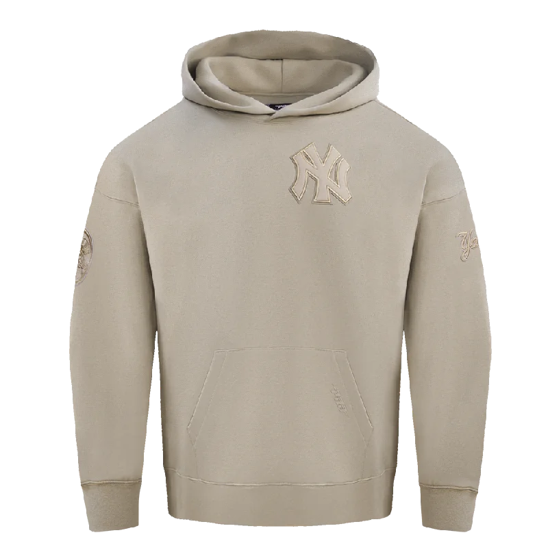 MLB NEW YORK YANKEES NEUTRAL DROP SHOULDER MEN'S PO HOODIE (TAUPE)