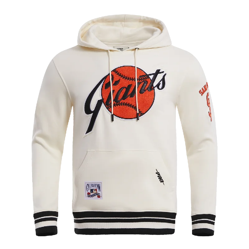 MLB SAN FRANCISCO GIANTS RETRO CLASSIC MEN'S PO HOODIE (EGGSHELL/BLACK)