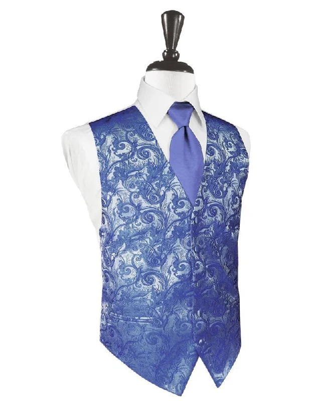 Cornflower Tapestry Tuxedo Vest