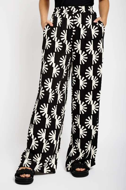 Easy Elasticated Printed Wide Leg Pants