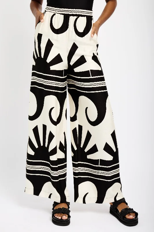 Elasticated Wide Leg Pants in Sunrise