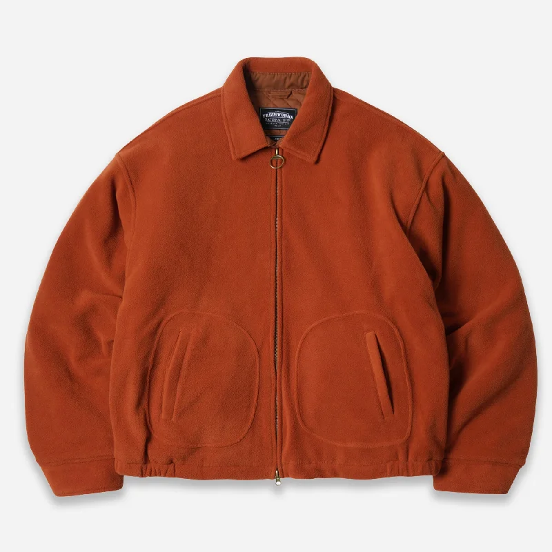 FLEECE DRIZZLER JACKET - BRICK