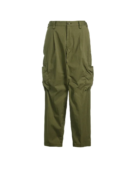 COTTON/NYLON OXFORD PANTS WITH FULLED WOOL GAUZE POCKETS