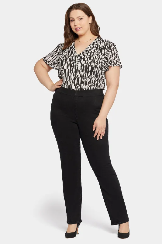 Pull-On Straight Pants In Plus Size - Stellar