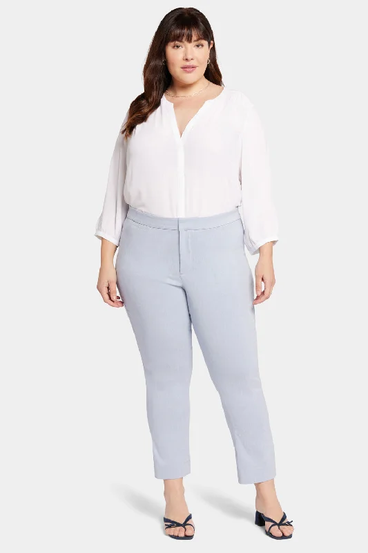 Slim Trouser Ankle Pants In Plus Size - Light Blue Heather