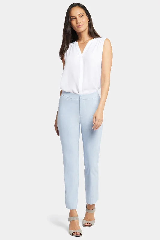 Slim Trouser Ankle Pants - Light Blue Heather