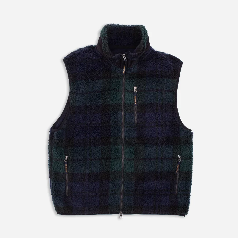 BOA SHERPA FLEECE VEST - GREEN / BLACK