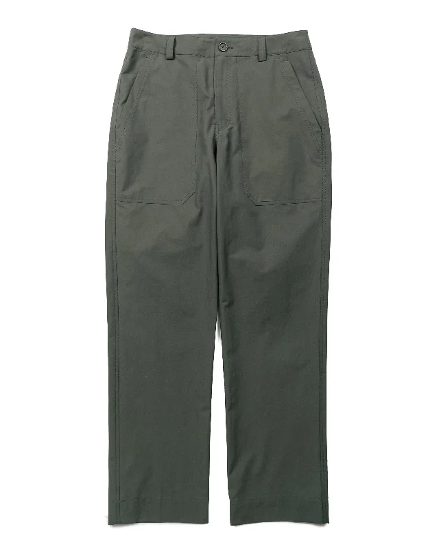 Wanze Straight Leg Baker Pant Structured Cotton Green Smoke