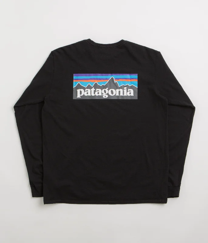 Patagonia P-6 Logo Responsibili-Tee Long Sleeve T-Shirt - Black