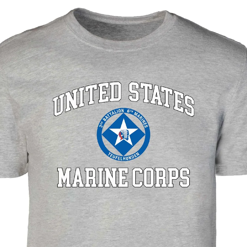 3rd Battalion 6th Marines USMC Patch Graphic T-shirt