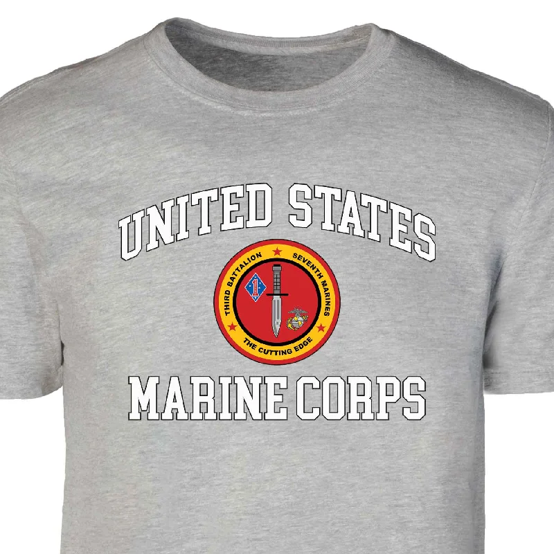 3rd Battalion 7th Marines USMC Patch Graphic T-shirt