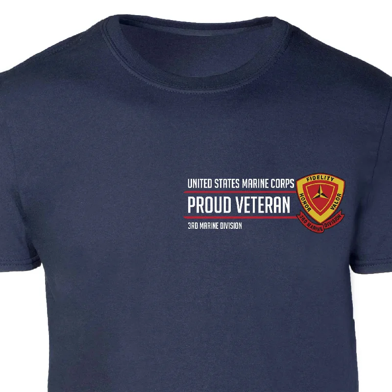 3rd Marine Division Proud Veteran Patch Graphic T-shirt