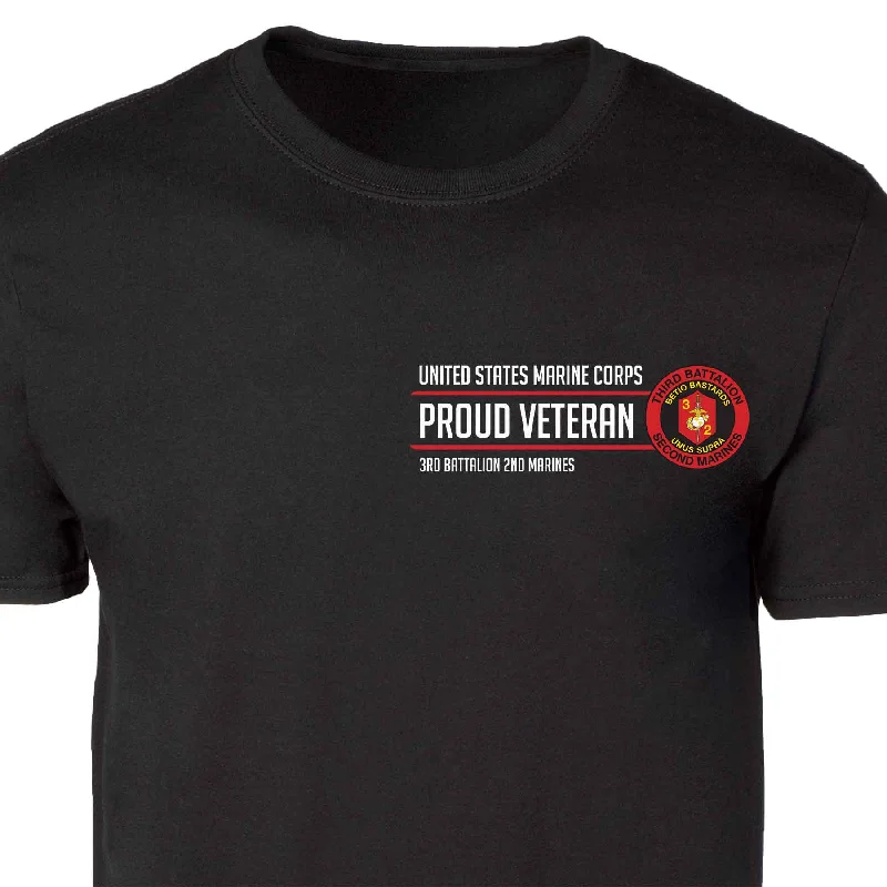 3rd Battalion 2nd Marines Proud Veteran Patch Graphic T-shirt