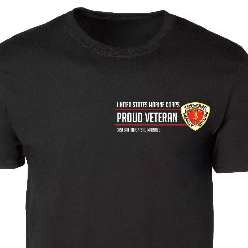 3rd Battalion 3rd Marines Proud Veteran Patch Graphic T-shirt