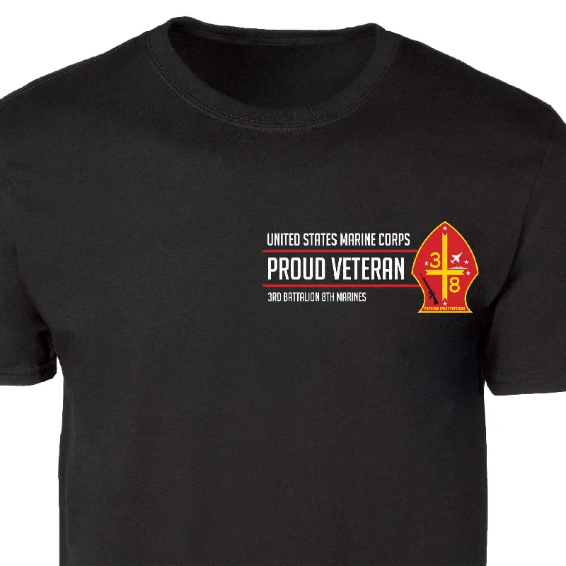 3rd Battalion 8th Marines Proud Veteran Patch Graphic T-shirt