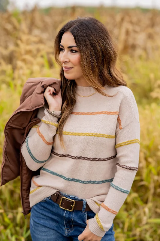 Multicolored Zig Zag Stripes Sweater