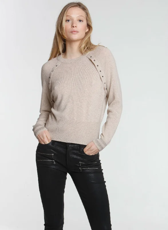 Studded 80s Dolman - Oatmeal