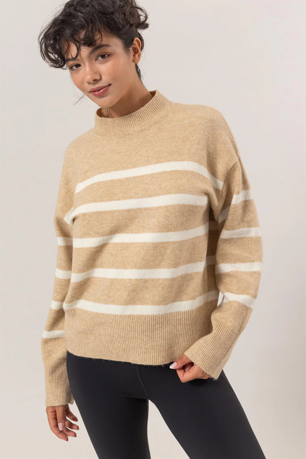 Timeless Stripes Taupe Sweater