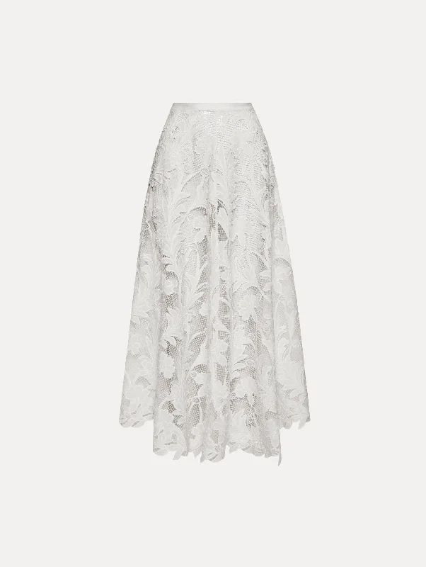 Marbled Carnation Guipure Skirt