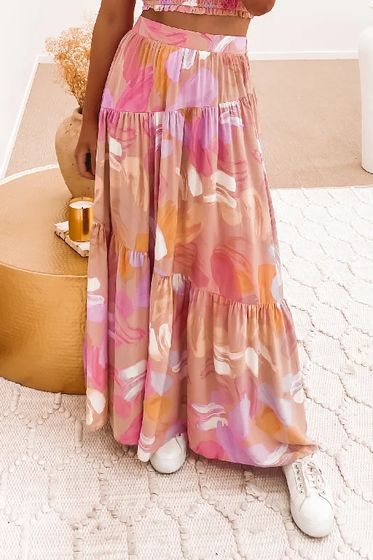 Mina Maxi Skirt Pink