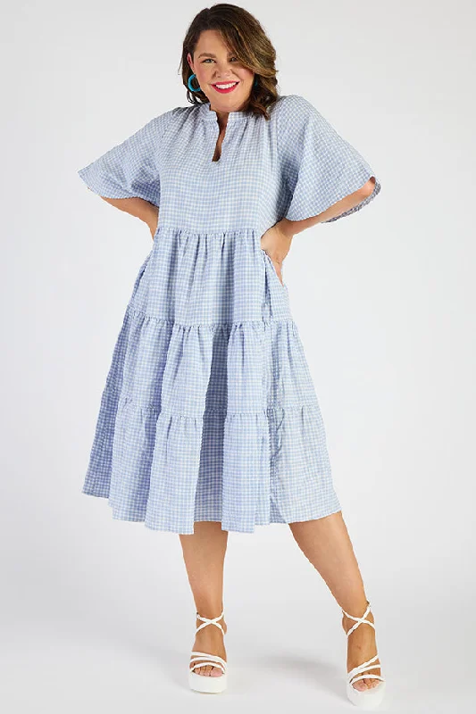 Birdie Gingham Blue Dress