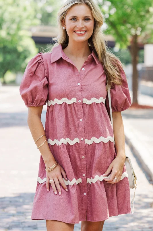 Living In Love Dusty Rose Pink Babydoll Dress