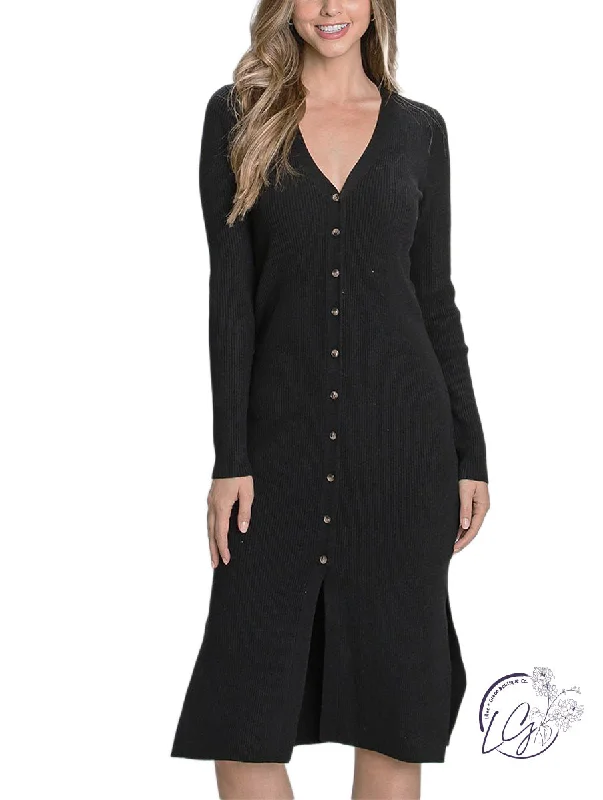 Flowing Knit Robe Dress